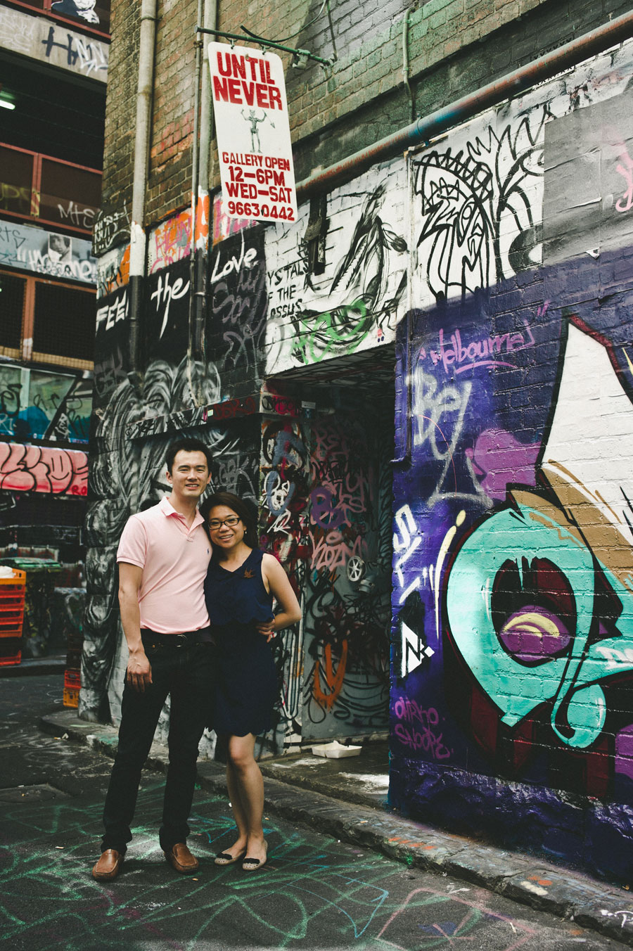 Melbourne engagement shoot alley way