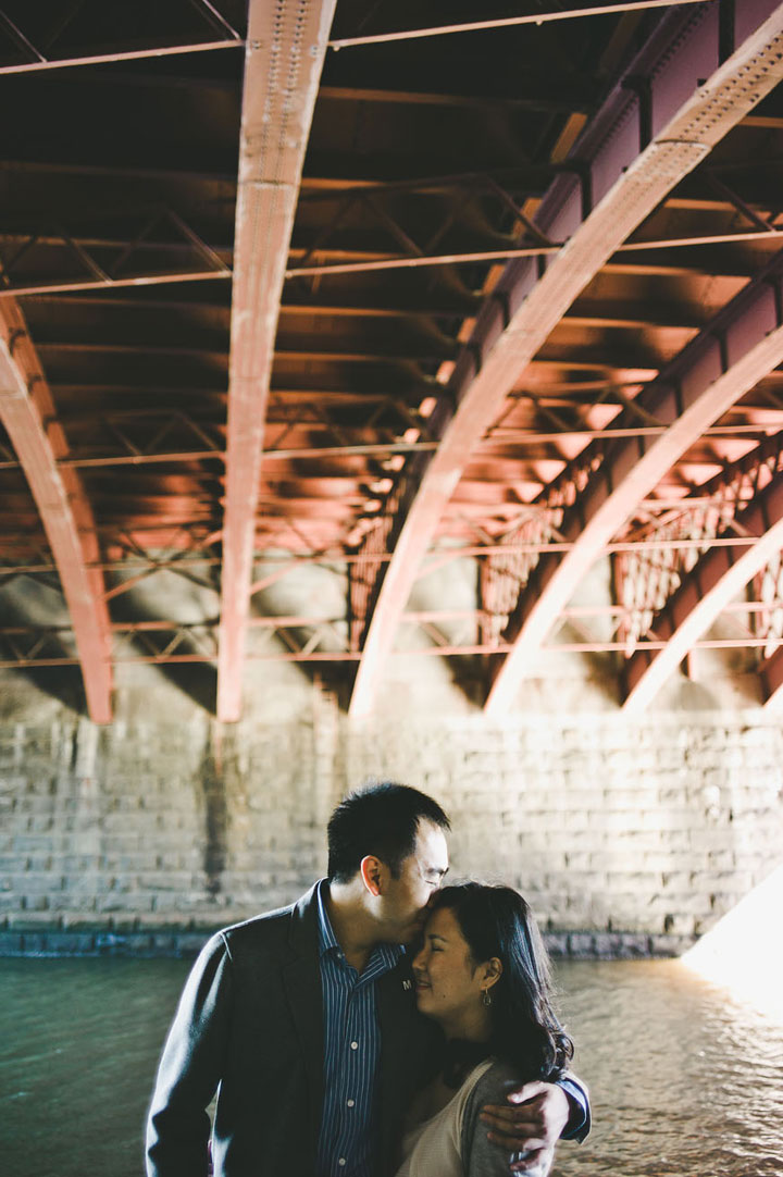 Martin Ling kissing under bridge