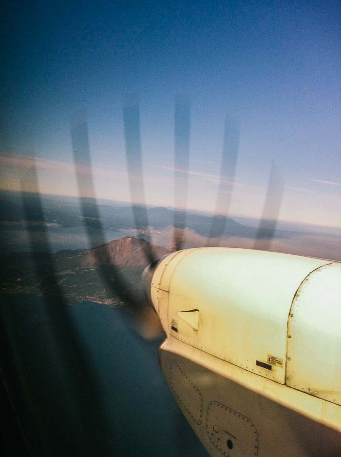 View of volcano from plane Kagoshima