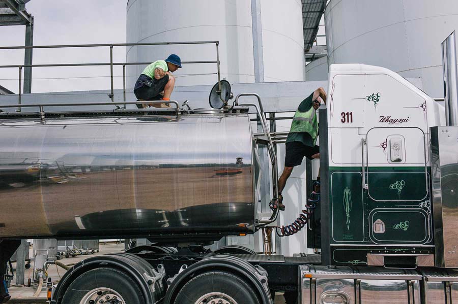 Workers on wine tankers Australia