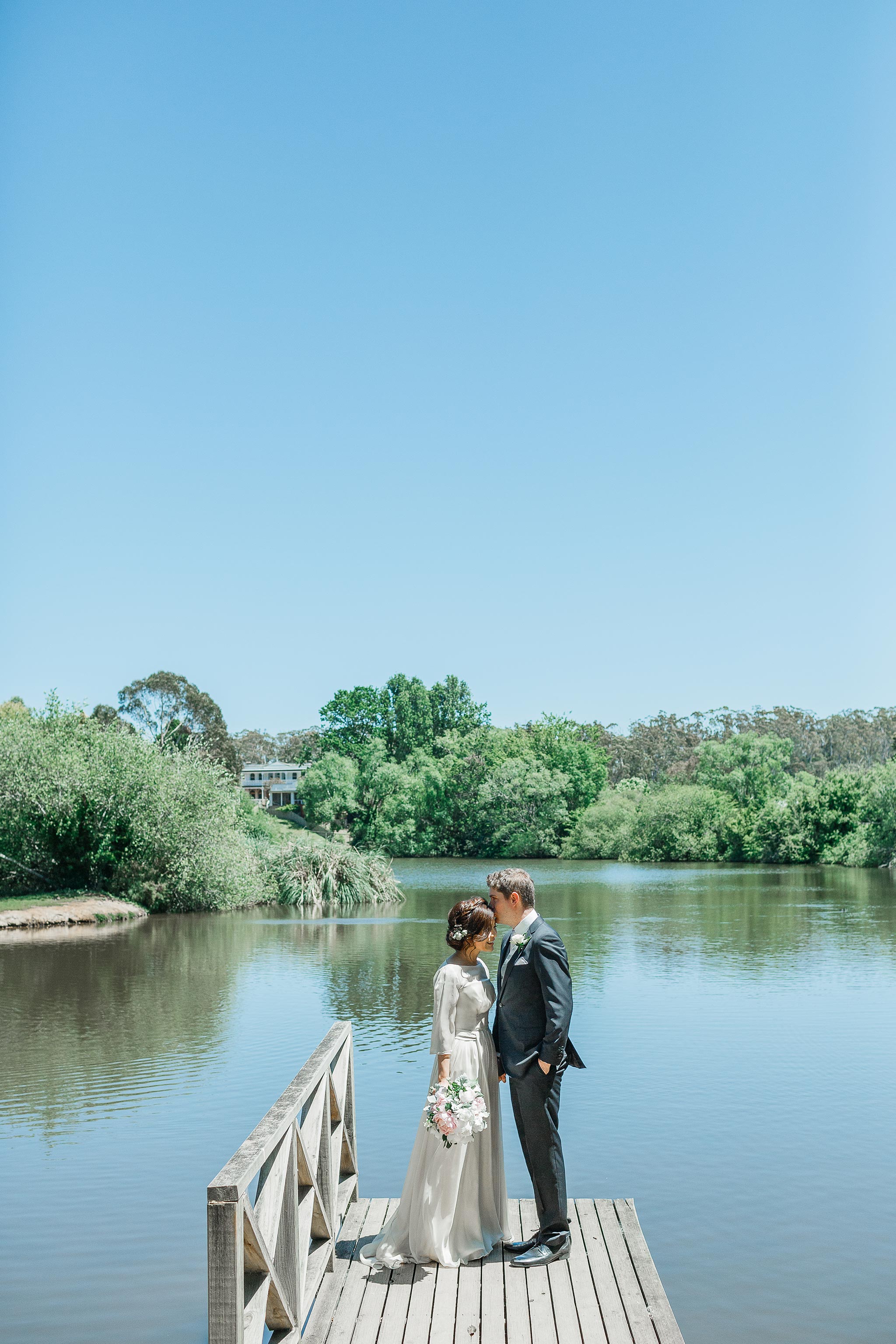 Daylesford-Lake-House-Wedding-Photography-bride-groom-lake