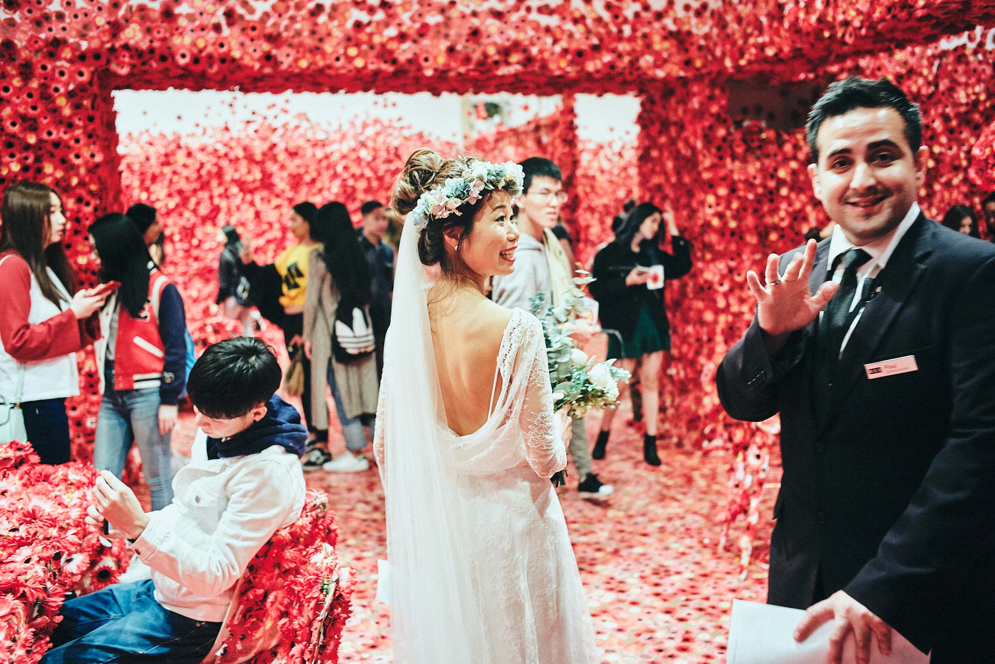 Melbourne-NGV-Triennial-Wedding-yayoi-kusama-flower-room