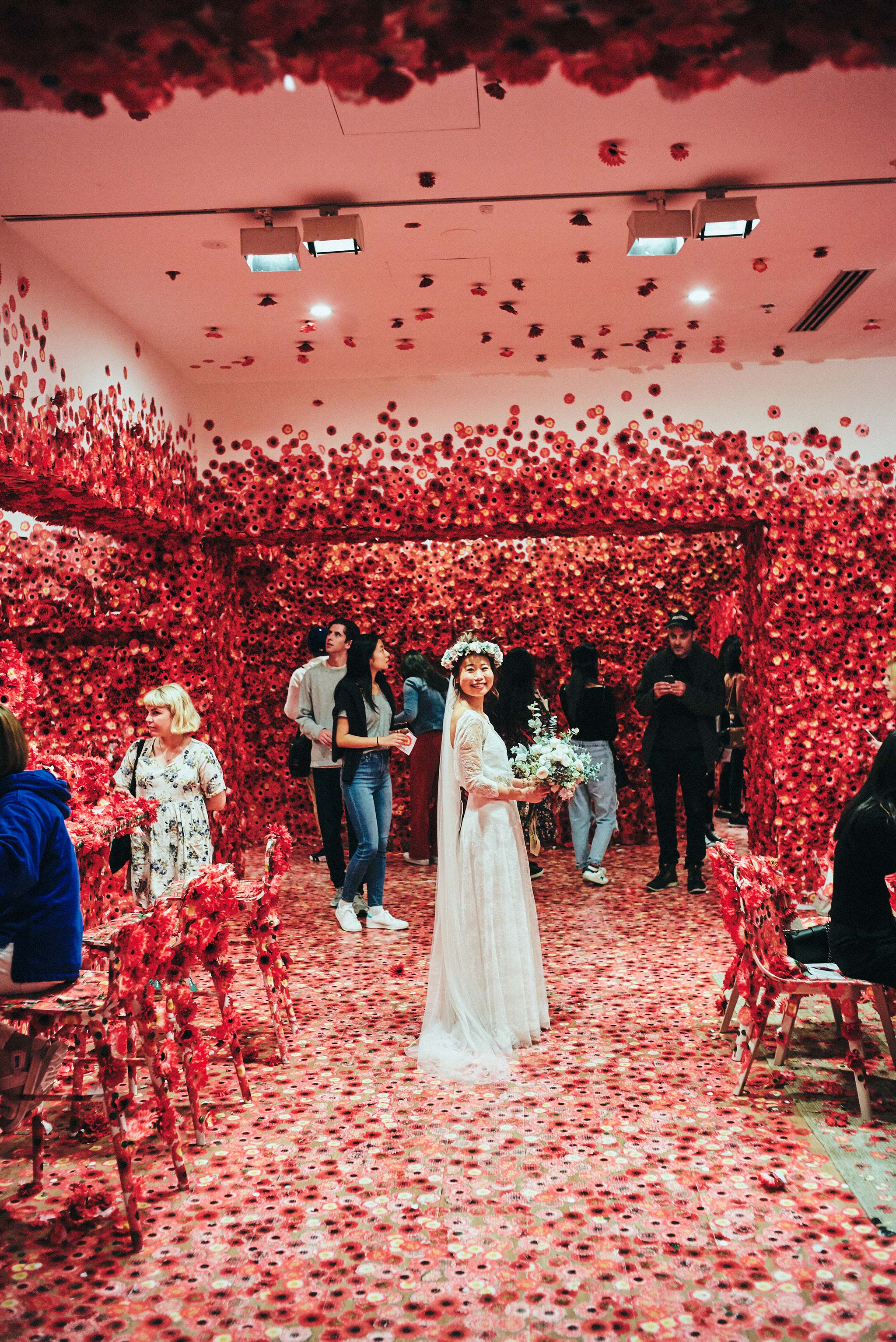 Melbourne-NGV-Triennial-Wedding-yayoi-kusama-flower-room