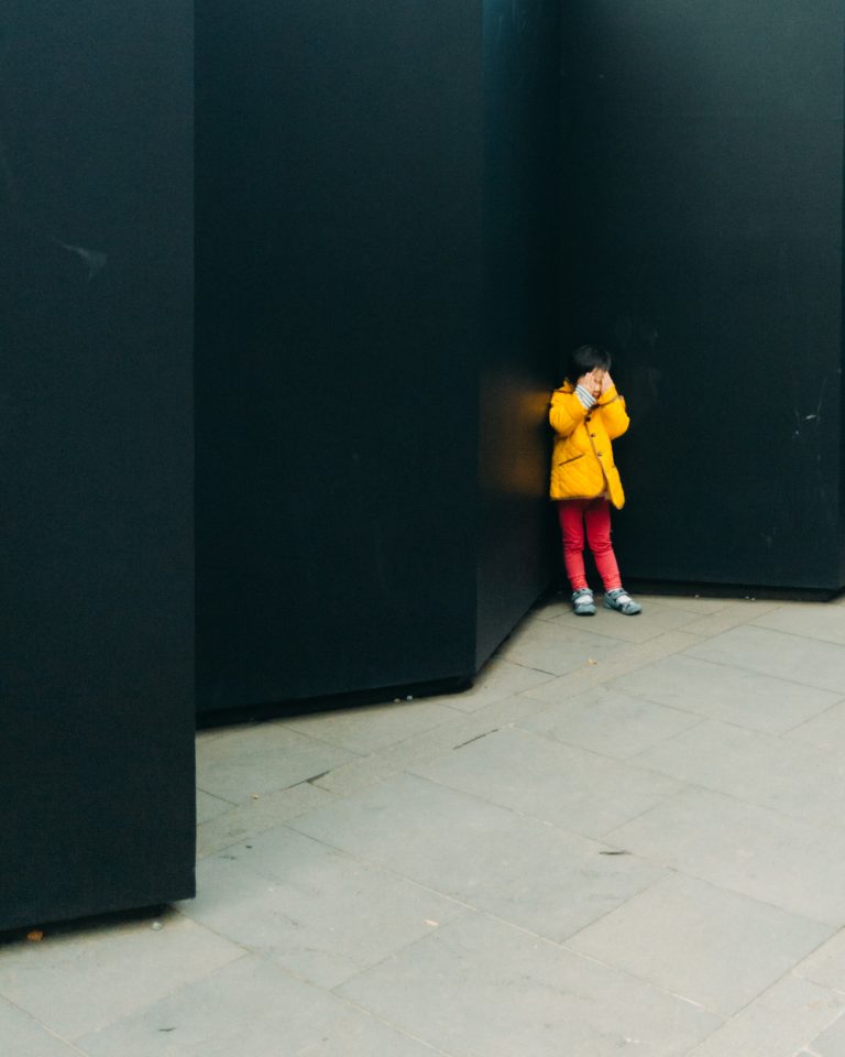 Child interacting with art piece at NGV Park Melbourne