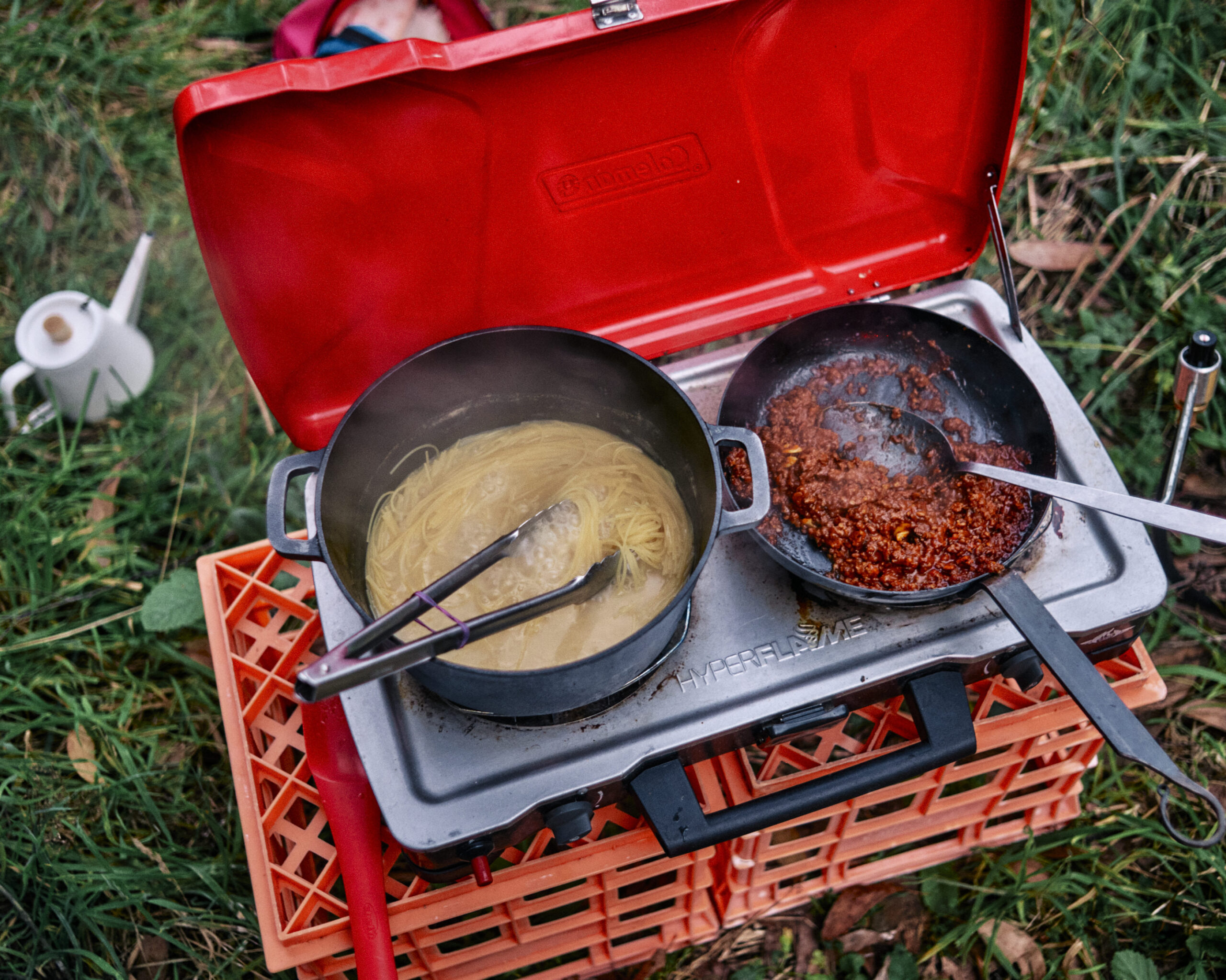 Stevensons Fall camping leica mp240 cooking bolognese