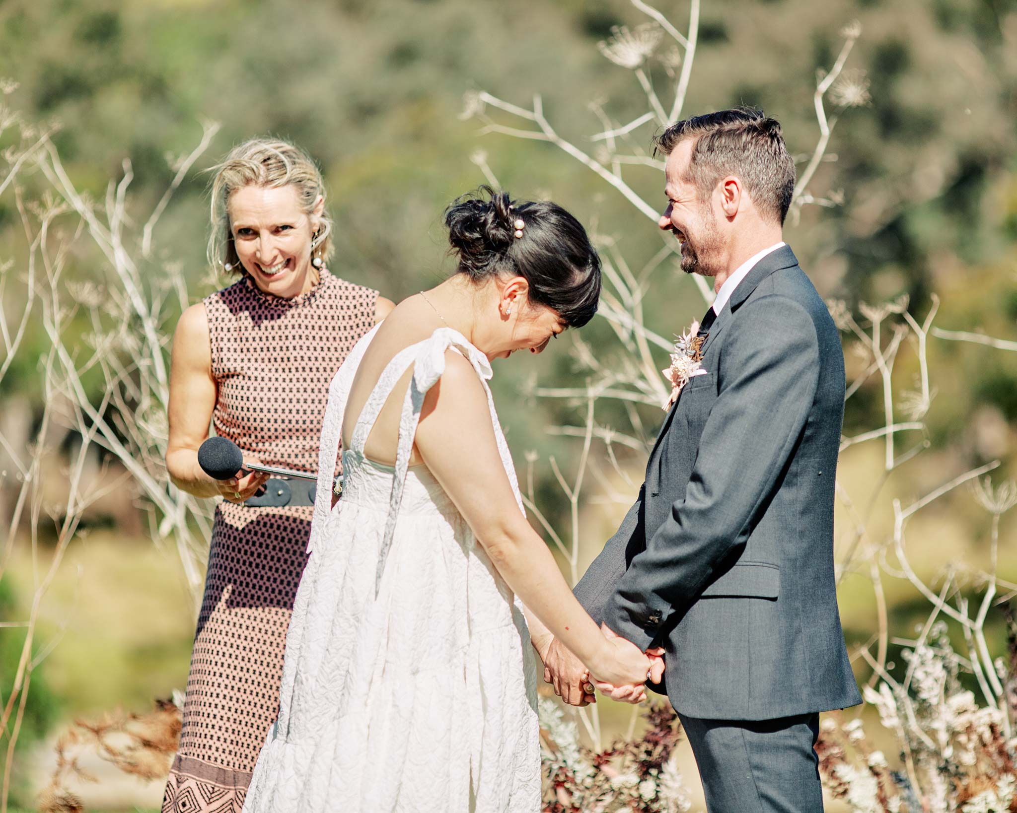 The Farm Yarra Valley Wedding ceremony laughs