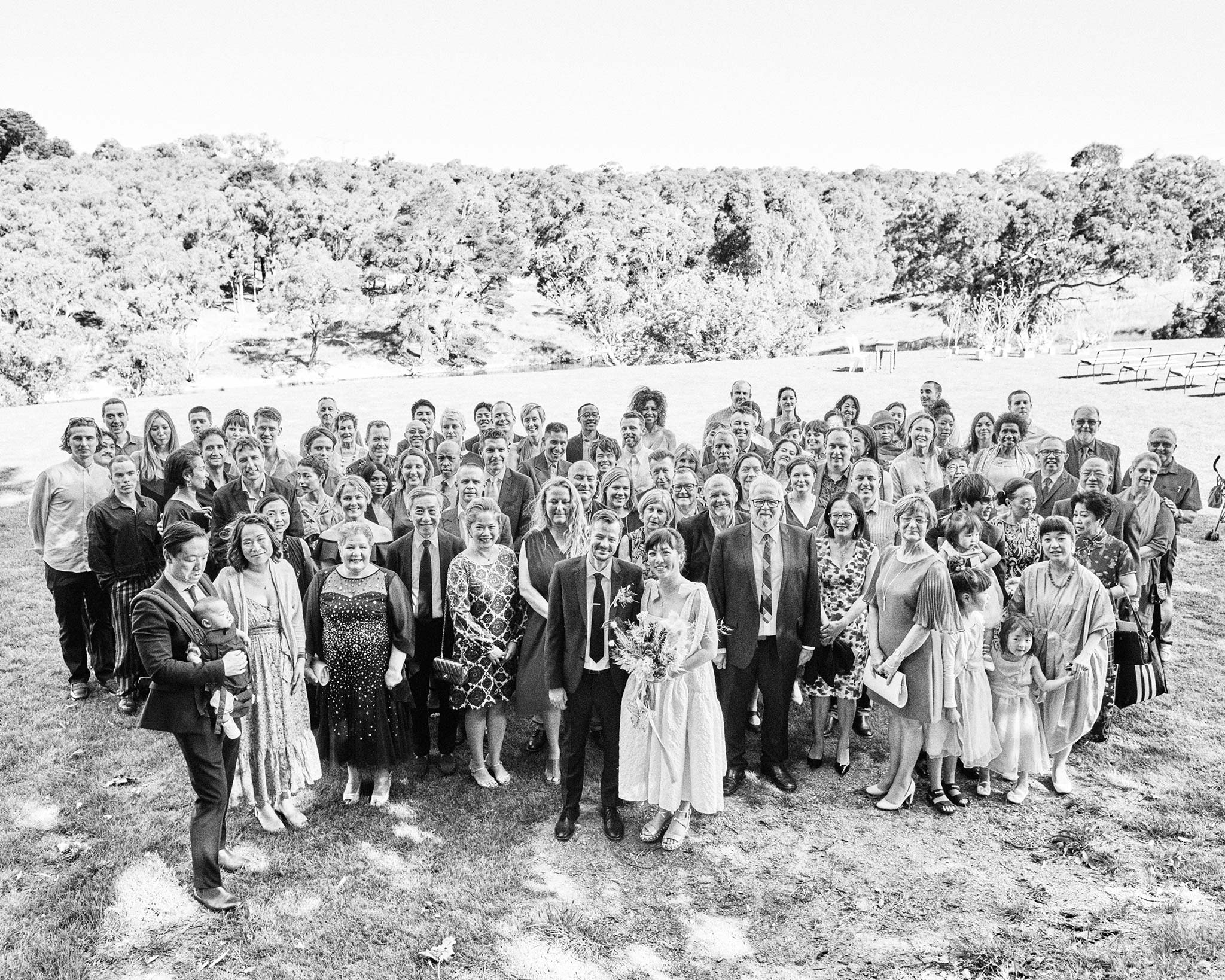 The Farm Yarra Valley Wedding group photo guests