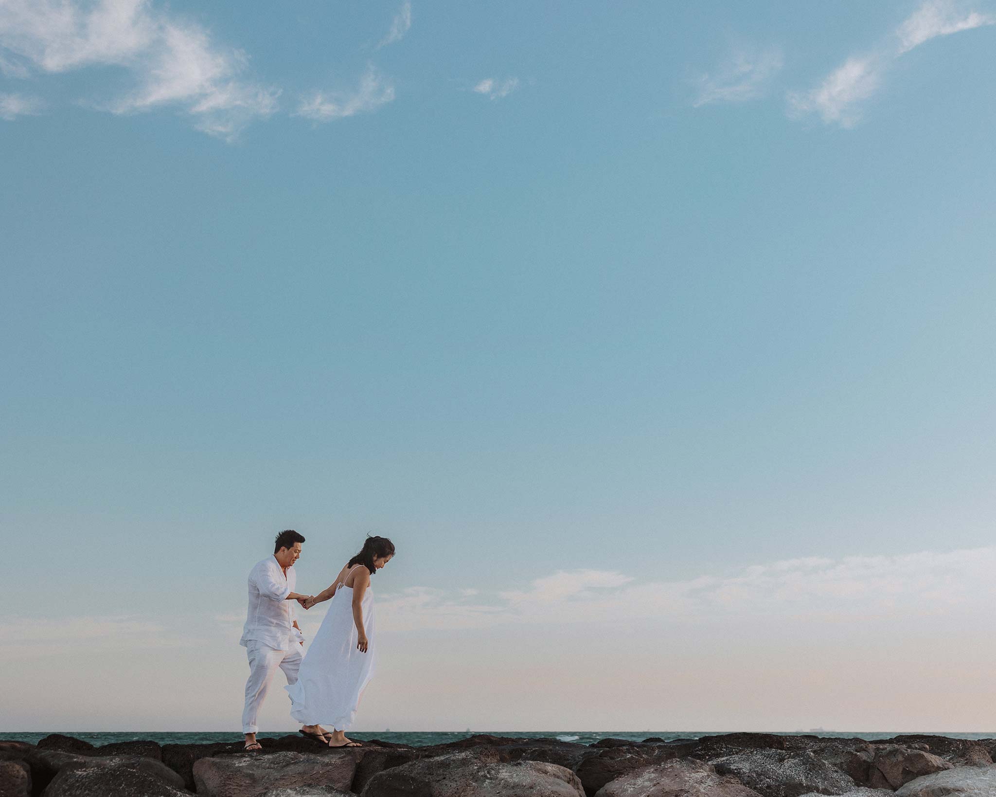 Melbourne Williamstown Pre Wedding Engagement great sky background